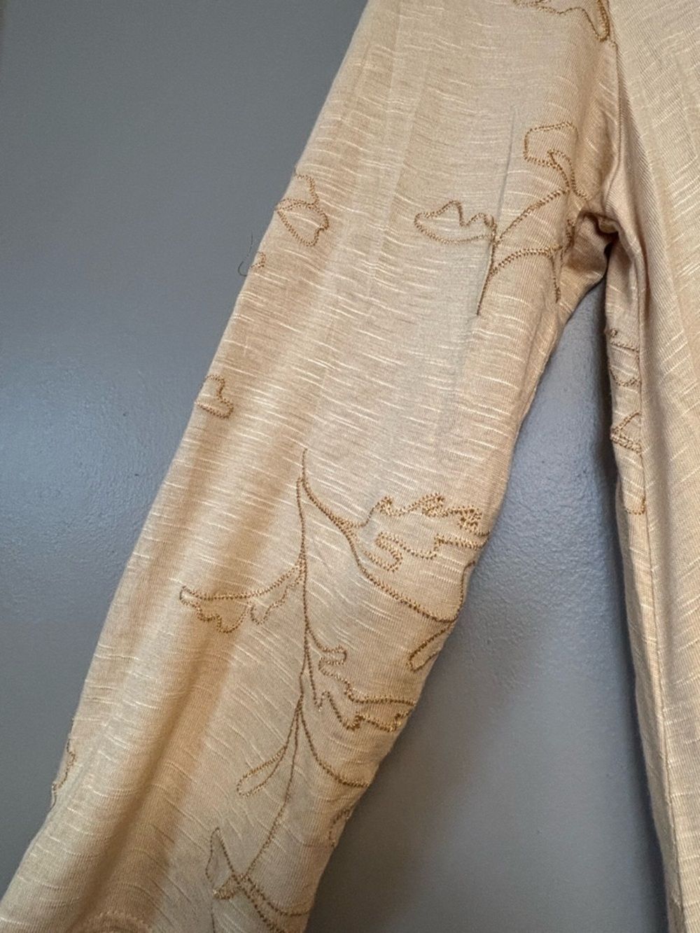 Frazzle Cream Floral Embroidered Long Sleeve Top - Picture 4 of 8